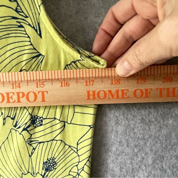 Title Nine Cotton Beach Dress S Yellow Blue Floral #OO - Picture 8 of 10